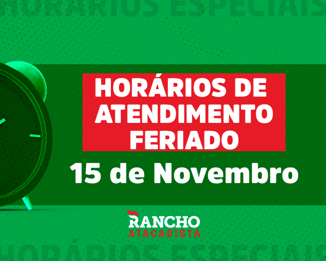 Horários Feriado 15 de novembro