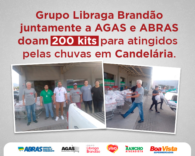 Grupo Libraga Brandão doa 200 cestas para atingidos pelas chuvas em Candelária